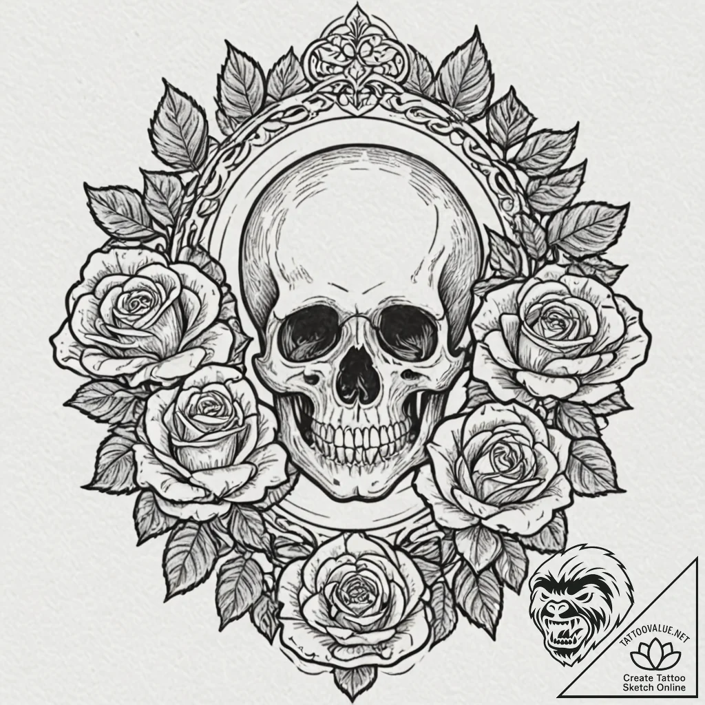 Tattoo design a mirror reflecting a different... - tattoo sketch (№1753099178_0, 21.07.2025 11:59) — tattoovalue.net