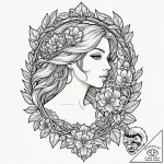 A linework tattoo of the “au revoir, shosanna… – tattoo sketch (№1753099282_0, 21.07.2025 12:01) — tattoovalue.net