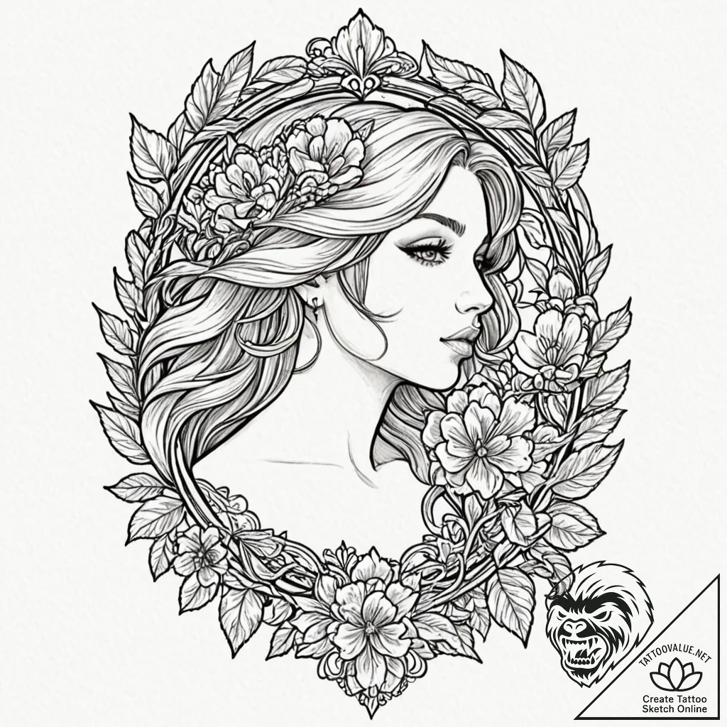 A linework tattoo of the "au revoir, shosanna... - tattoo sketch (№1753099282_0, 21.07.2025 12:01) — tattoovalue.net
