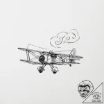 A biplane doing aerobatics against a clear bl… – tattoo sketch (№1753099438_0, 21.07.2025 12:03) — tattoovalue.net