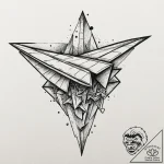 Tattoo design a classic paper airplane., tatt… – tattoo sketch (№1753099832_0, 21.07.2025 12:10) — tattoovalue.net