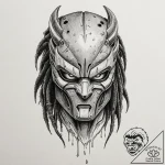 Neo-traditional tattoo of the predator’s bio-… – tattoo sketch (№1753100080_0, 21.07.2025 12:14) — tattoovalue.net