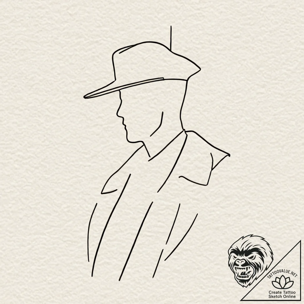 Man (silhouette/figure), tattoo line art, sep... - tattoo sketch (№1753100332_0, 21.07.2025 12:18) — tattoovalue.net