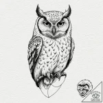 Owl, artistic tattoo sketch, dotwork tattoo s… – tattoo sketch (№1753100501_0, 21.07.2025 12:21) — tattoovalue.net