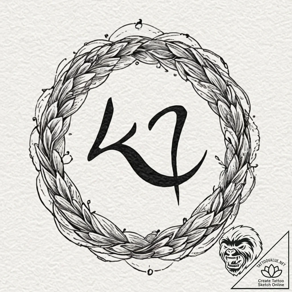 121. tattoo sketch: the rune "lelya," with fl... - tattoo sketch (№1753100754_0, 21.07.2025 12:25) — tattoovalue.net