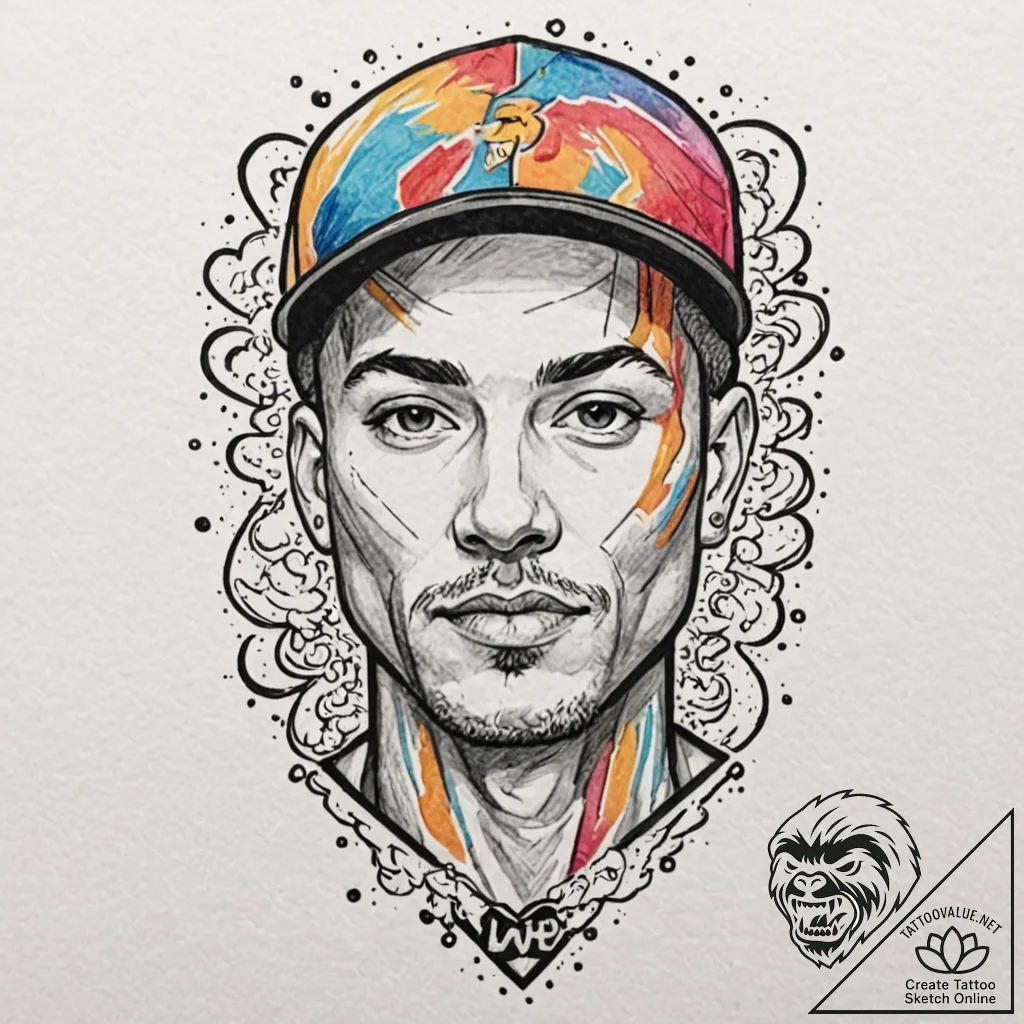 Tattoo sketch a glowing "mvp" most valuable p... - tattoo sketch (№1753100921_0, 21.07.2025 12:28) — tattoovalue.net