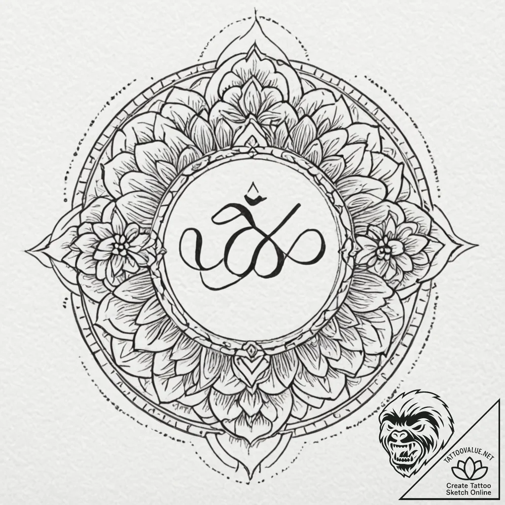 Tattoo design a spiritual symbol (e.g., ohm,... - tattoo sketch (№1753101089_0, 21.07.2025 12:31) — tattoovalue.net