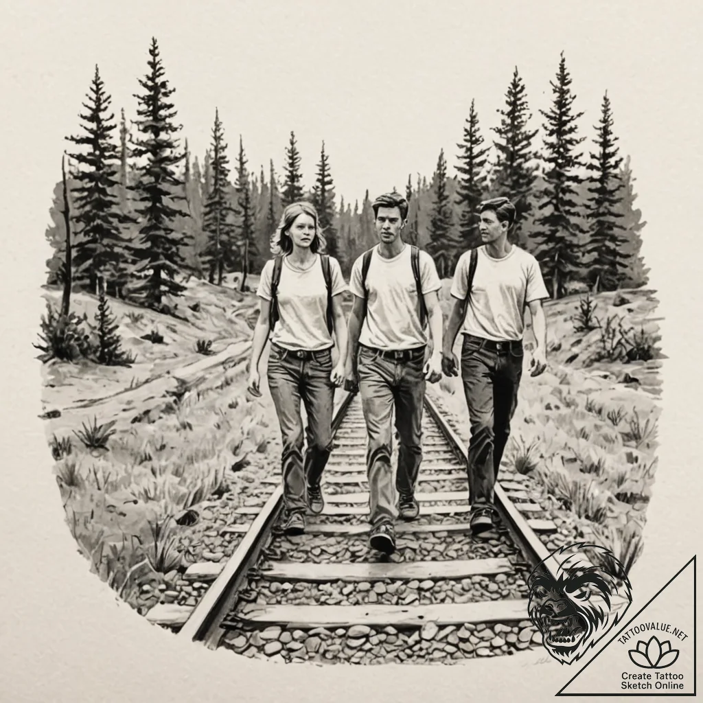A sketch of the main characters from stand by... - tattoo sketch (№1753101680_0, 21.07.2025 12:41) — tattoovalue.net