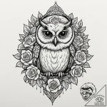 Owl, tattoo drawing outline, chicano tattoo s… – tattoo sketch (№1753101848_0, 21.07.2025 12:44) — tattoovalue.net