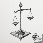 Tattoo sketch libra’s scales, one pan realist… – tattoo sketch (№1753102269_0, 21.07.2025 12:51) — tattoovalue.net