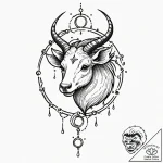 Tattoo design a zodiac animal with a single,… – tattoo sketch (№1753102440_0, 21.07.2025 12:54) — tattoovalue.net