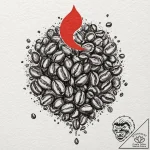 A close-up of a single coffee bean., tattoo f… – tattoo sketch (№1753102693_0, 21.07.2025 12:58) — tattoovalue.net