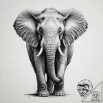 Elephant, artistic tattoo sketch, realistic b… – tattoo sketch (№1753103156_0, 21.07.2025 13:05) — tattoovalue.net