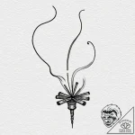 A close-up of a burning incense stick, with s… – tattoo sketch (№1753103232_0, 21.07.2025 13:07) — tattoovalue.net