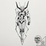 A sketch of the eva unit-01 from neon genesis… – tattoo sketch (№1753103464_0, 21.07.2025 13:11) — tattoovalue.net