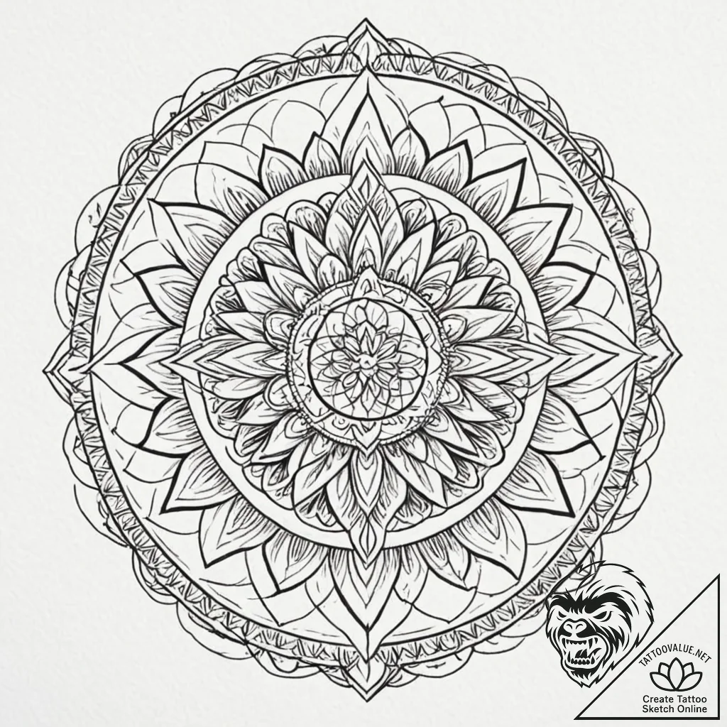 A linework tattoo of the cult symbol from her... - tattoo sketch (№1753103541_0, 21.07.2025 13:12) — tattoovalue.net
