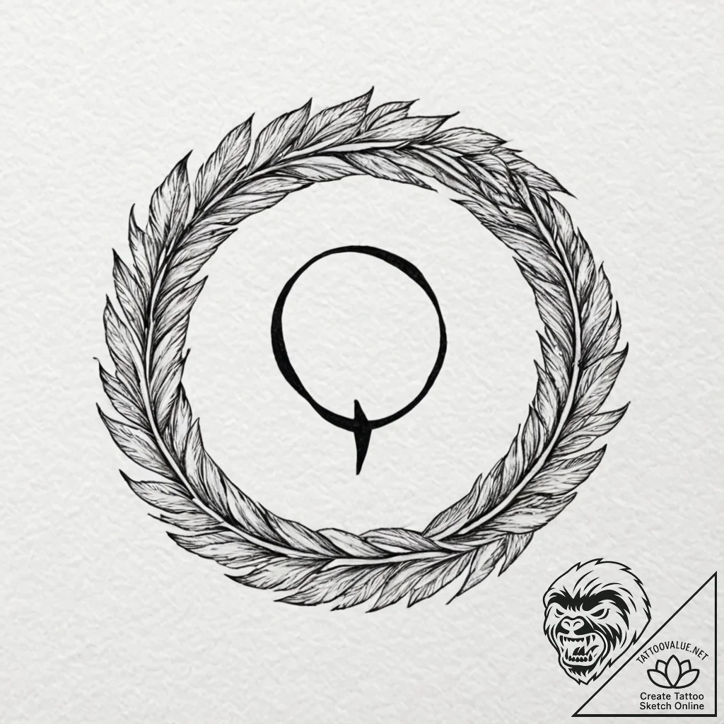 Tattoo design a single feather or leaf that s... - tattoo sketch (№1753103618_0, 21.07.2025 13:13) — tattoovalue.net