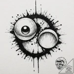 Tattoo design a glowing orb split into two ha… – tattoo sketch (№1753104079_0, 21.07.2025 13:21) — tattoovalue.net