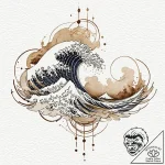 Tattoo sketch a minimalist geometric wave., a… – tattoo sketch (№1753104155_0, 21.07.2025 13:22) — tattoovalue.net
