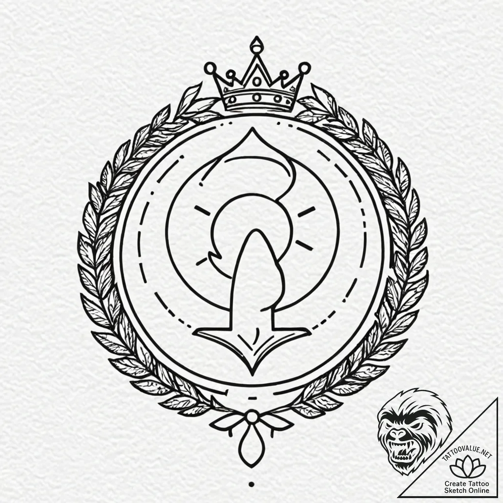 Tattoo sketch a "pro gamer" badge with a crow... - tattoo sketch (№1753105074_0, 21.07.2025 13:37) — tattoovalue.net