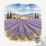A field of brilliant purple lavender in prove… – tattoo sketch (№1753105765_0, 21.07.2025 13:49) — tattoovalue.net