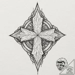 A linework tattoo of the u.a. high school log… – tattoo sketch (№1753105842_0, 21.07.2025 13:50) — tattoovalue.net