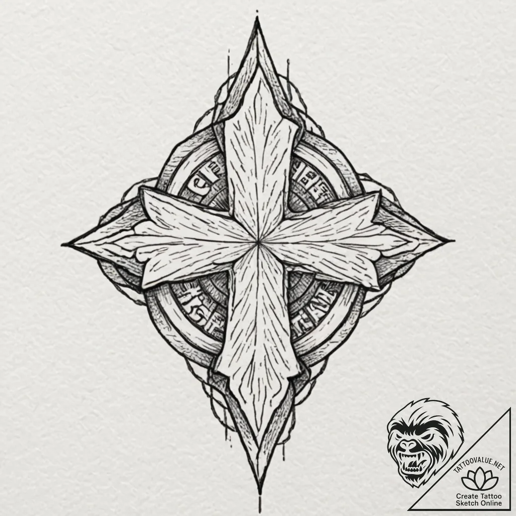 A linework tattoo of the u.a. high school log... - tattoo sketch (№1753105842_0, 21.07.2025 13:50) — tattoovalue.net