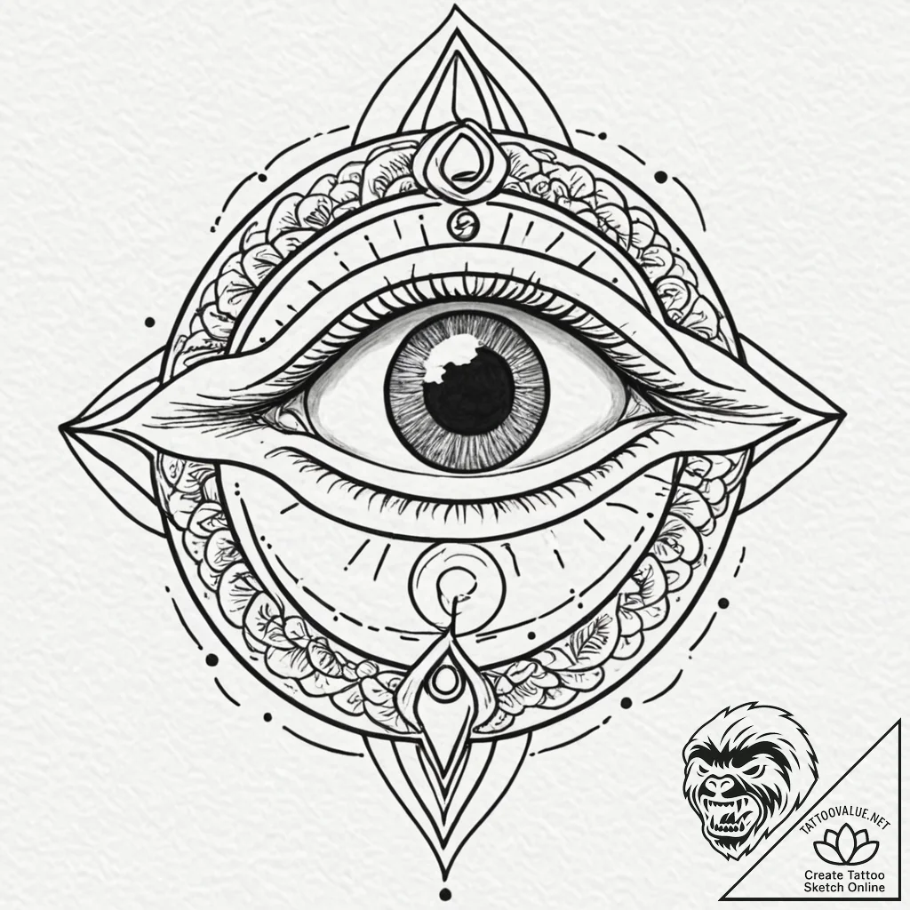 Tattoo sketch a protective eye symbol (e.g.,... - tattoo sketch (№1753106072_0, 21.07.2025 13:54) — tattoovalue.net