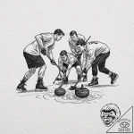 A shot of a curling team sweeping the ice., a… – tattoo sketch (№1753106993_0, 21.07.2025 14:09) — tattoovalue.net