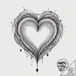 Tattoo design a geometric heart, composed of… – tattoo sketch (№1753108199_0, 21.07.2025 14:29) — tattoovalue.net