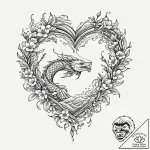 Tattoo sketch a heart transforming into a bir… – tattoo sketch (№1753108284_0, 21.07.2025 14:31) — tattoovalue.net