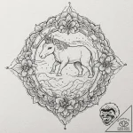 A dotwork mandala incorporating the origami u… – tattoo sketch (№1753108367_0, 21.07.2025 14:32) — tattoovalue.net