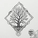 Tattoo design: a “seeded field” rhombus integ… – tattoo sketch (№1753108620_0, 21.07.2025 14:37) — tattoovalue.net