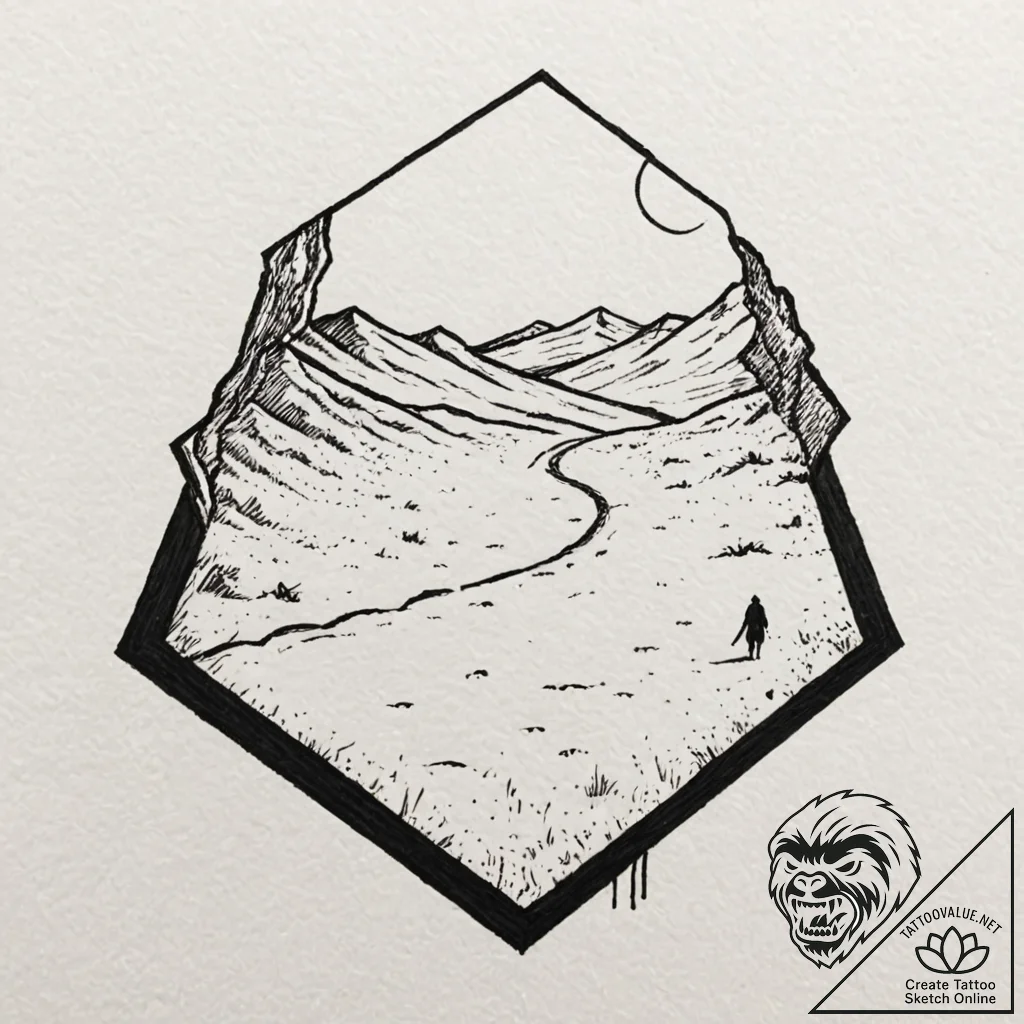 дюна (dune) - 20 промптов, concept art for ta... - tattoo sketch (№1753108790_0, 21.07.2025 14:39) — tattoovalue.net