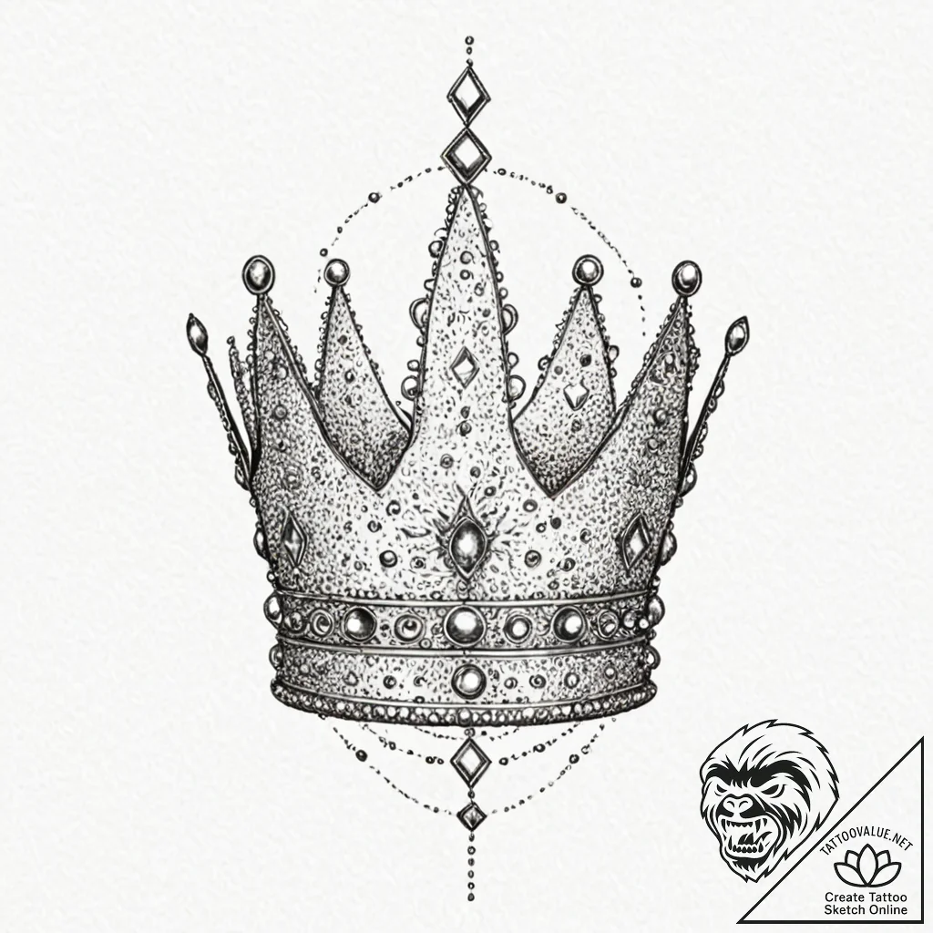 Tattoo sketch a simple, elegant crown on one... - tattoo sketch (№1753109132_0, 21.07.2025 14:45) — tattoovalue.net