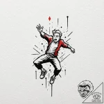 Tattoo sketch a pixelated character breaking… – tattoo sketch (№1753109385_0, 21.07.2025 14:49) — tattoovalue.net