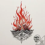 Tattoo design: a depiction of the ritual burn… – tattoo sketch (№1753109556_0, 21.07.2025 14:52) — tattoovalue.net