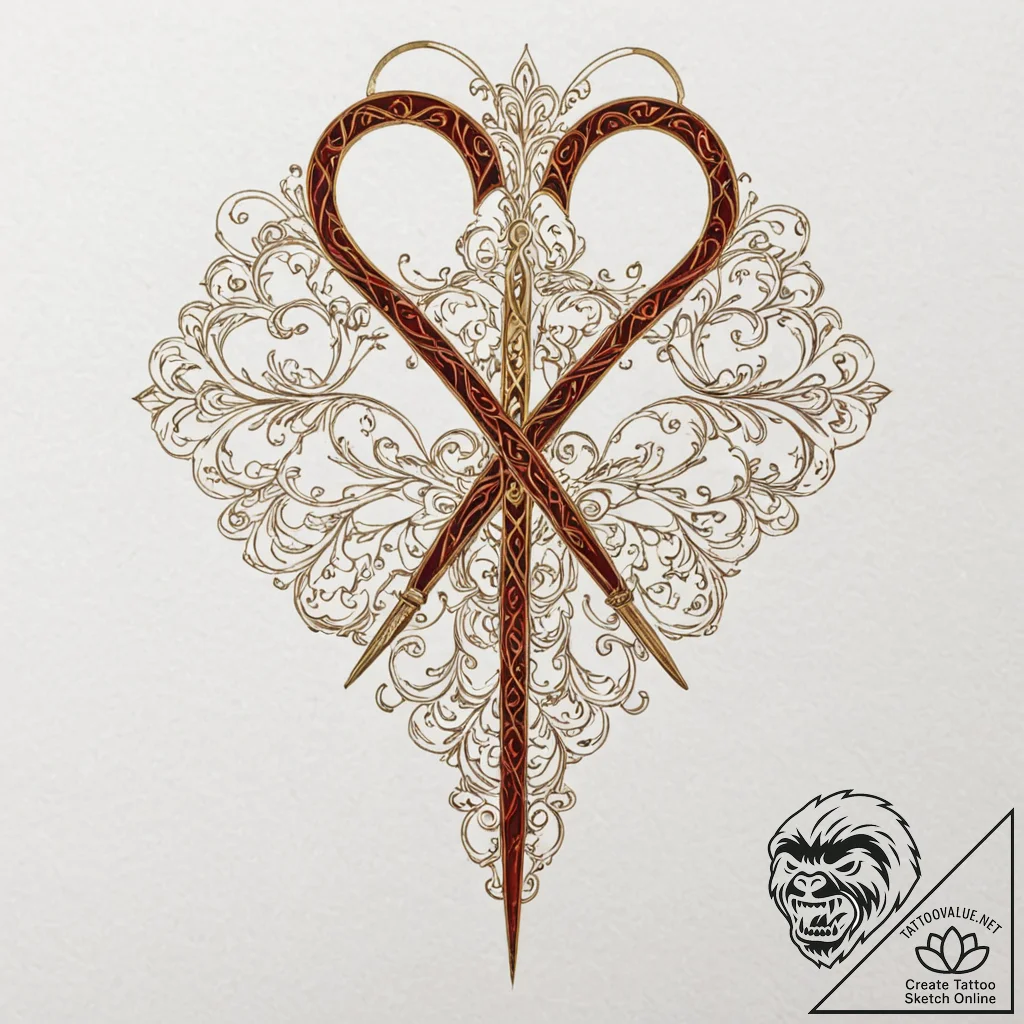 A minimalist tattoo of a single golden scisso... - tattoo sketch (№1753109894_0, 21.07.2025 14:58) — tattoovalue.net