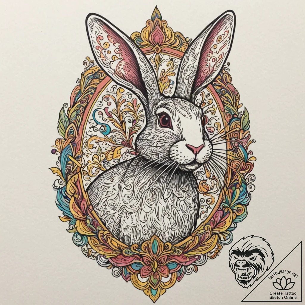 A linework tattoo of the killer rabbit from m... - tattoo sketch (№1753109979_0, 21.07.2025 14:59) — tattoovalue.net