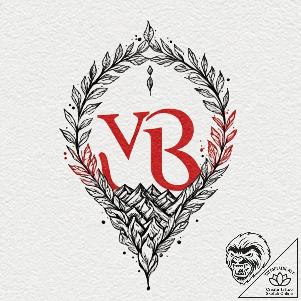 Tattoo design a virgo symbol emerging from fe... - tattoo sketch (№1753110233_0, 21.07.2025 15:03) — tattoovalue.net