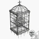A sketch of the glass cage from you,, concept… – tattoo sketch (№1753110911_0, 21.07.2025 15:15) — tattoovalue.net