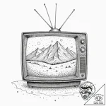 Tattoo sketch an old crt tv displaying a futu… – tattoo sketch (№1753110996_0, 21.07.2025 15:16) — tattoovalue.net