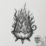 A sketch of calcifer the fire demon from howl… – tattoo sketch (№1753111077_0, 21.07.2025 15:17) — tattoovalue.net