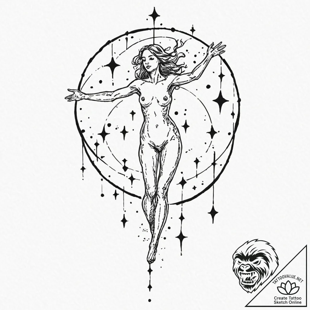 Tattoo sketch aquarius constellation, stars f... - tattoo sketch (№1753111419_0, 21.07.2025 15:23) — tattoovalue.net