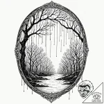Tattoo design a delicate rain-streaked window… – tattoo sketch (№1753112010_0, 21.07.2025 15:33) — tattoovalue.net