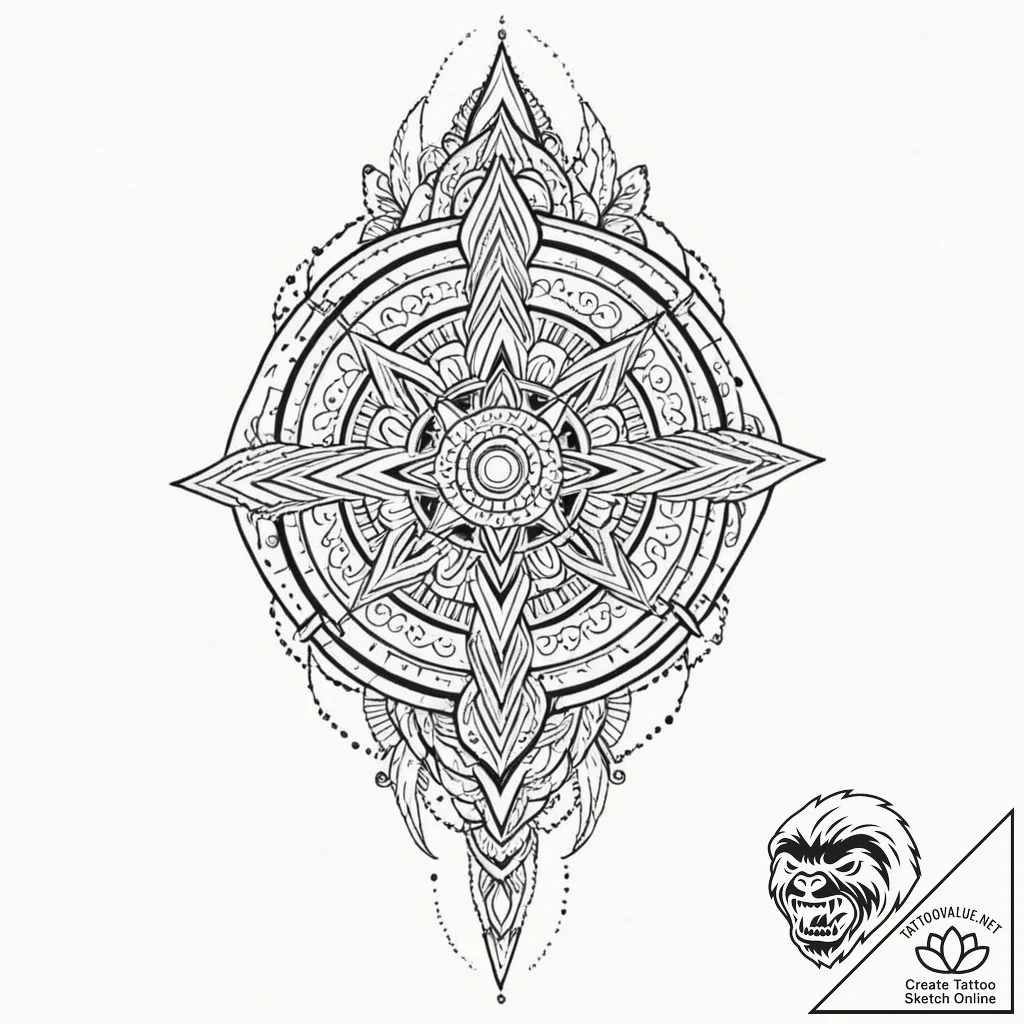 Tattoo sketch a rogue's dagger with a subtle... - tattoo sketch (№1753112685_0, 21.07.2025 15:44) — tattoovalue.net