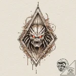 A linework design of the predator’s triangula… – tattoo sketch (№1753114464_0, 21.07.2025 16:14) — tattoovalue.net