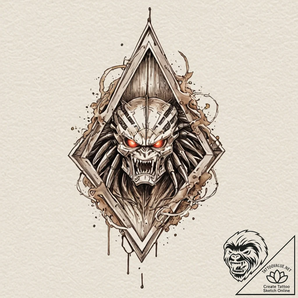 A linework design of the predator's triangula... - tattoo sketch (№1753114464_0, 21.07.2025 16:14) — tattoovalue.net