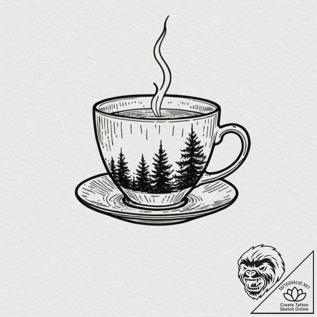 Tattoo sketch a simple object (e.g., a cup) w... - tattoo sketch (№1753115475_0, 21.07.2025 16:31) — tattoovalue.net