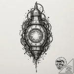 Tattoo sketch a futuristic grenade with glowi… – tattoo sketch (№1753115560_0, 21.07.2025 16:32) — tattoovalue.net